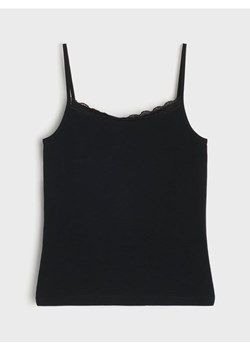 Sinsay - Bawełniany top - czarny ze sklepu Sinsay w kategorii Bluzki damskie - zdjęcie 187984536