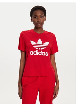 adidas T-Shirt adicolor Trefoil IM6930 Czerwony Boxy Fit ze sklepu MODIVO w kategorii Bluzki damskie - zdjęcie 187984798