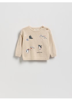 Reserved - Sweter z haftem - beżowy ze sklepu Reserved w kategorii Bluzy i swetry - zdjęcie 187985386