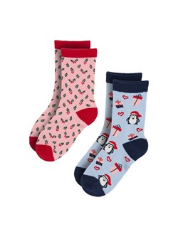 Skarpety długie Nelli Blu 7KB-006-AW23 (2-pack) Czerwony ze sklepu eobuwie.pl w kategorii Skarpetki dziecięce - zdjęcie 187985645