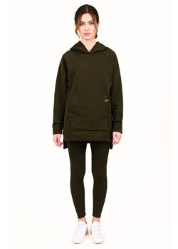 Vivisence 9207kmpl komplet bluza z kapturem, prążkowane legginsy zielony ze sklepu kontri.pl w kategorii Komplety i garnitury damskie - zdjęcie 187986767