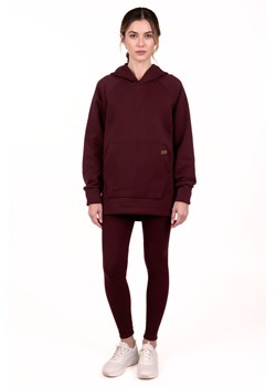 Vivisence 9207kmpl komplet bluza z kapturem, prążkowane legginsy bordowy ze sklepu kontri.pl w kategorii Komplety i garnitury damskie - zdjęcie 187986786