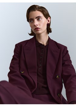 Reserved - Dwurzędowa marynarka - burgundowy ze sklepu Reserved w kategorii Marynarki damskie - zdjęcie 187986949