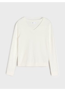 Sinsay - Sweter z dekoltem w serek - kremowy ze sklepu Sinsay w kategorii Swetry damskie - zdjęcie 187987056