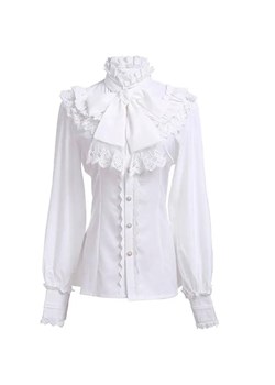 Damska koszula w gotyckim stylu - Biały S ze sklepu Intimica.pl w kategorii Koszule damskie - zdjęcie 187987165