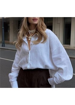 Damska lekka koszula oversize - Biały S ze sklepu Intimica.pl w kategorii Koszule damskie - zdjęcie 187987185