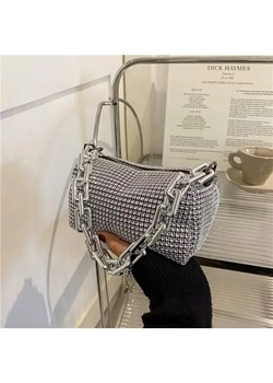 Mała cekinowa torebka z łańcuchem - Srebrny ze sklepu Intimica.pl w kategorii Kopertówki - zdjęcie 187987249