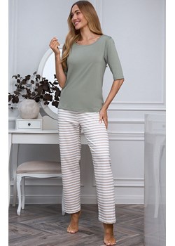 Piżama damska dwuczęściowa Forest Whispers, Kolor zielono-beżowy, Rozmiar S, Momenti per me ze sklepu Primodo w kategorii Piżamy damskie - zdjęcie 187987589