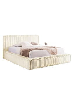 Kremowe sztruksowe łóżko tapicerowane 5 rozmiarów - Cordelio ze sklepu Edinos.pl w kategorii Łóżka i materace - zdjęcie 187987716