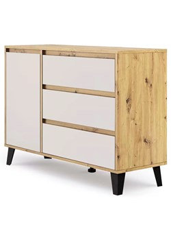 Duża komoda z szufladami i szafką dąb artisan + kaszmir T8-R85 ze sklepu Edinos.pl w kategorii Komody - zdjęcie 187987768