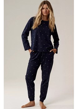 Atlantic długa bawełniana piżama damska NLP-500-GRANATOWY, Kolor granatowy, Rozmiar S, ATLANTIC ze sklepu Intymna w kategorii Piżamy damskie - zdjęcie 187987849