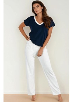 Piżama damska wiskoza Cindy, Kolor granatowo-ecru, Rozmiar S, Momenti per me ze sklepu Intymna w kategorii Piżamy damskie - zdjęcie 187987896