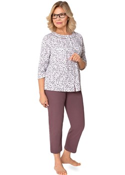 Bawełniana piżama damska 7/8 rozpinana Maria II 201 35, Kolor śliwkowy, Rozmiar 2XL, MARTEL ze sklepu Intymna w kategorii Piżamy damskie - zdjęcie 187988047