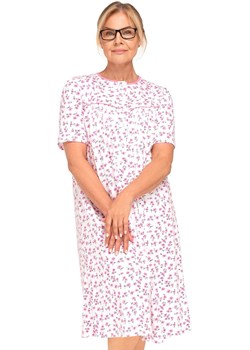 Bawełniana koszula nocna damska na krótki rękaw Bogna I 203 31, Kolor biało-różowy, Rozmiar 2XL, MARTEL ze sklepu Intymna w kategorii Koszule nocne - zdjęcie 187988055