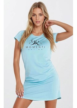 Koszulka nocna damska bawełniana Momenti, Kolor jasnoniebieski, Rozmiar S, Momenti per me ze sklepu Intymna w kategorii Koszule nocne - zdjęcie 187988095