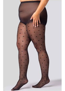 Rajstopy damskie w grochy plus size Polka Dot 30 DEN, Kolor czarny, Rozmiar 6, Mona Queen Size ze sklepu Intymna w kategorii Rajstopy - zdjęcie 187988206