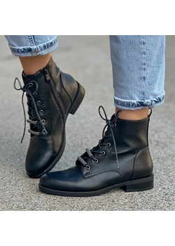 Czarne sznurowane botki damskie S.Barski 75-10 ze sklepu suzana.pl w kategorii Botki - zdjęcie 187990138