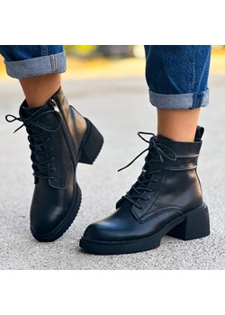 Czarne skórzane botki damskie na obcasie T.Sokolski Z23-44 ze sklepu suzana.pl w kategorii Botki - zdjęcie 187990198