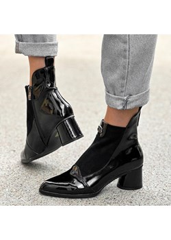 Czarne botki damskie na obcasie DiA 870-96 ze sklepu suzana.pl w kategorii Botki - zdjęcie 187990258