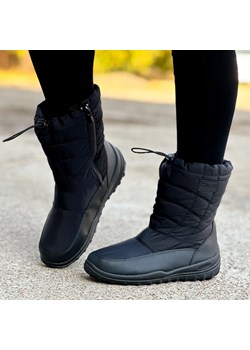 Czarne zimowe ciepłe, lekkie botki damskie, śniegowce Big Star Kk27459 ze sklepu suzana.pl w kategorii Śniegowce damskie - zdjęcie 187990318