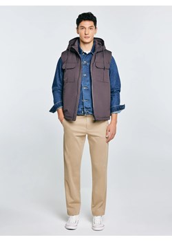 Kamizelka męska z kapturem szara Yves 905 ze sklepu Big Star w kategorii Kamizelki męskie - zdjęcie 187990677