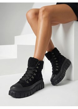 Botki Damskie Diana Czarne Skórzane Wygodne na Zimę ze sklepu royalfashion.pl w kategorii Workery damskie - zdjęcie 187990766