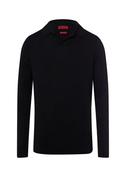 Finshley & Harding Męski sweter z dzianiny Mężczyźni Bawełna czarny jednolity ze sklepu vangraaf w kategorii Swetry męskie - zdjęcie 187990869