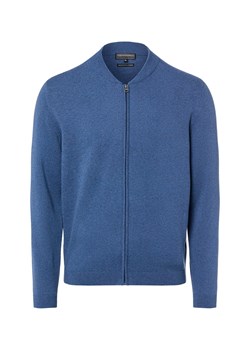 Finshley & Harding Męski kardigan z zawartością kaszmiru Mężczyźni Bawełna indygo marmurkowy ze sklepu vangraaf w kategorii Swetry męskie - zdjęcie 187990876
