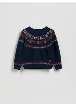 Reserved - Bawełniany sweter - granatowy ze sklepu Reserved w kategorii Swetry chłopięce - zdjęcie 187991726