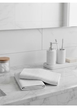 Sinsay - Zestaw bawełnianych ręczników o prążkowanej strukturze 2 pack - biały ze sklepu Sinsay w kategorii Ręczniki - zdjęcie 187992185