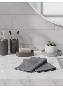 Sinsay - Zestaw bawełnianych ręczników o prążkowanej strukturze 2 pack - szary ze sklepu Sinsay w kategorii Ręczniki - zdjęcie 187992189