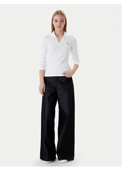Calvin Klein Bluzka Ls Woven Label LV047E203G Biały Slim Fit ze sklepu MODIVO w kategorii Bluzki damskie - zdjęcie 187992595