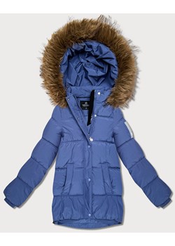 Kurtka puchowa z kapturem niebieska (KK60612) ze sklepu goodlookin.pl w kategorii Kurtki damskie - zdjęcie 187994386