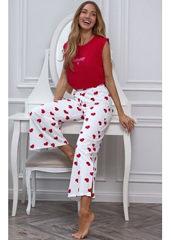 Bawełniana piżama damska w serduszka VALENTINE, Kolor czerwono-biały, Rozmiar S/M, PURE SIN ze sklepu Intymna w kategorii Piżamy damskie - zdjęcie 187994825