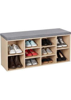 Nowoczesna szafka na buty z siedziskiem dąb N5-L56 ze sklepu Edinos.pl w kategorii Zestawy mebli do przedpokoju - zdjęcie 187994829