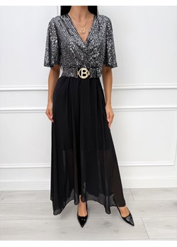 Srebrna Cekinowa Sukienka Maxi ze sklepu ModnaKiecka.pl w kategorii Sukienki - zdjęcie 187995088