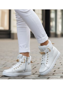 Srebrne trampki dziecięce na niskim koturnie/ E9-2 7521 S293/ ze sklepu Pantofelek24.pl w kategorii Trampki dziecięce - zdjęcie 187995575