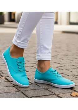 Wiązane damskie tenisówki miętowe /A6-1 7794 S097 ze sklepu Pantofelek24.pl w kategorii Trampki damskie - zdjęcie 187995617