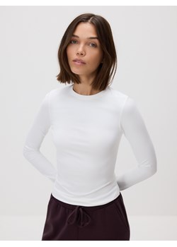 Reserved - Gładki longsleeve - biały ze sklepu Reserved w kategorii Bluzki damskie - zdjęcie 187996266