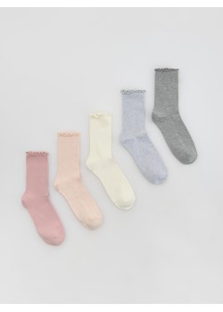 Reserved - Długie skarpetki 5 pack - pastelowy róż ze sklepu Reserved w kategorii Skarpetki damskie - zdjęcie 187996279