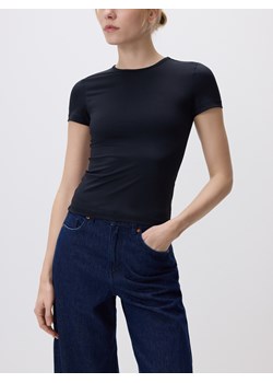 Reserved - Gładki t-shirt - czarny ze sklepu Reserved w kategorii Bluzki damskie - zdjęcie 187996299