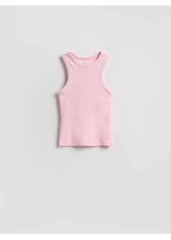 Reserved - Bawełniany top - pastelowy róż ze sklepu Reserved w kategorii Bluzki damskie - zdjęcie 187996355
