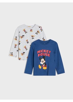 Sinsay - Bawełniana koszulka z nadrukiem 2 pack Mickey Mouse - niebieski ze sklepu Sinsay w kategorii T-shirty chłopięce - zdjęcie 187996807