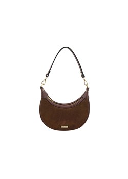 Subtelna mini torebka z miękkim zamszem i złotymi detalami - Brązowa ze sklepu butyolivier w kategorii Listonoszki - zdjęcie 187997056