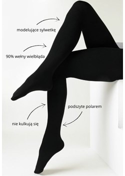 Czarne Termiczne Rajstopy z Wełny Mocno Kryjące Cylleene ze sklepu born2be.pl w kategorii Rajstopy - zdjęcie 187997258