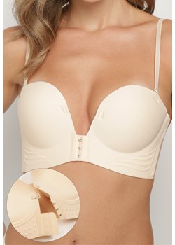 Beżowy Biustonosz Push Up z Zapięciem z Przodu Beliri ze sklepu renee.pl w kategorii Biustonosze - zdjęcie 187997267