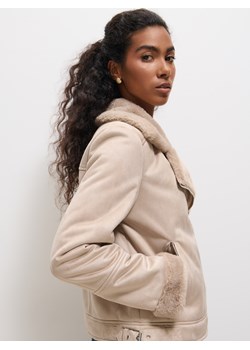 Mohito - Kurtka z futerkiem - beżowy ze sklepu Mohito w kategorii Kurtki damskie - zdjęcie 187999328