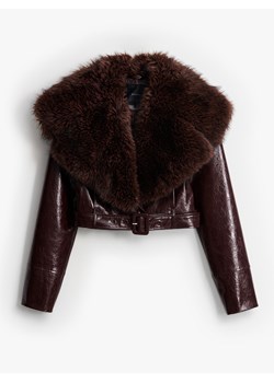 Mohito - Kurtka z futerkiem - ciemny fiolet ze sklepu Mohito w kategorii Kurtki damskie - zdjęcie 187999336