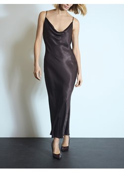 Reserved - Sukienka maxi z wiskozy - ciemnobrązowy ze sklepu Reserved w kategorii Sukienki - zdjęcie 187999478