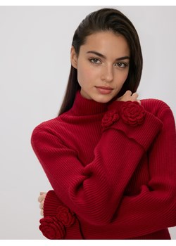 Reserved - Golf z aplikacją - czerwony ze sklepu Reserved w kategorii Swetry damskie - zdjęcie 187999499